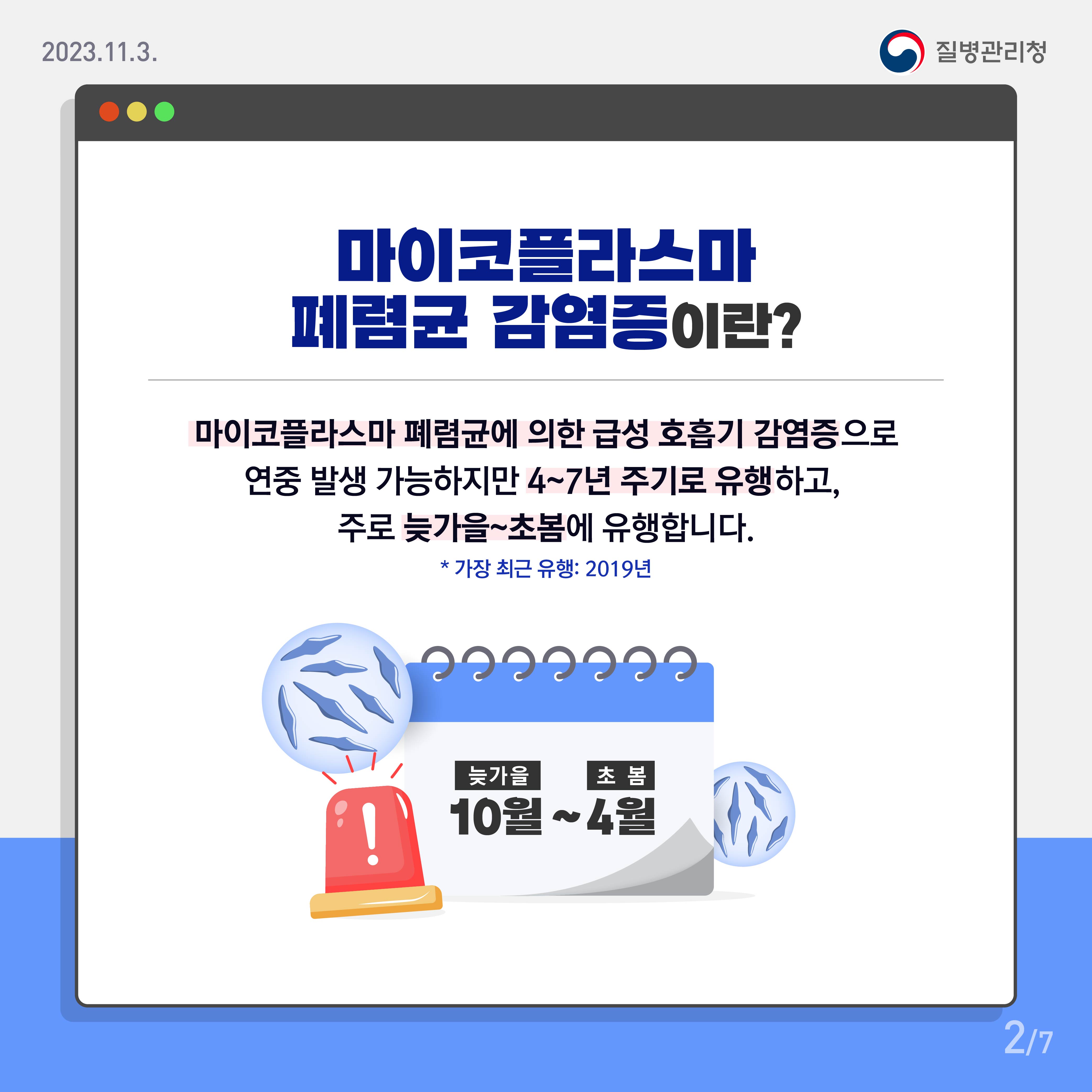 겨울철 한파 예상에 따라 마이코플라스마 폐렴균 감염 유행에 대비하세요! 1